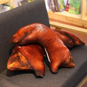 Realistic pig trotter plush pillow cushion for quirky home decor and funny birthday gifts