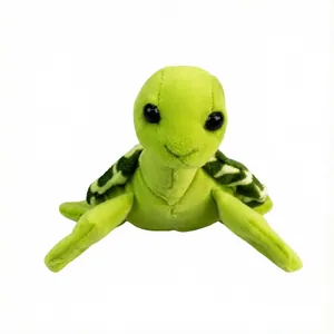 Peluche de tortue marine verte mignonne et douce avec de grands yeux pour enfants