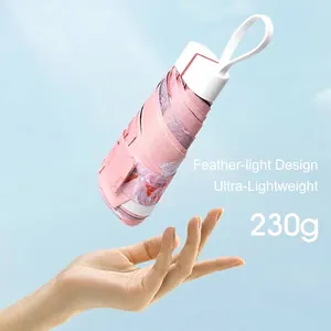 Compact 230g ultra-lightweight portable folding sun and rain umbrella for women