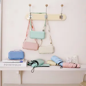 Kompakter 6-fach Taschen-Sonnenschirm für UV-Schutz mit tragbarer Umhängetasche
