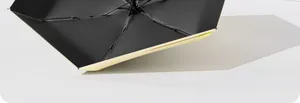 Close-up detail showing the sturdy frame of a lightweight mini UV protection umbrella