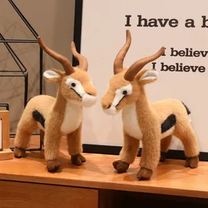 Realistic Tibetan Antelope Plush Toy Simulation Chiru Animal Stuffed Doll Standing Posture Home Decor Ornament For Kids Gift