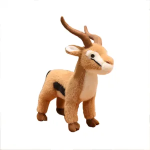 Realistic Tibetan antelope plush toy animal in standing pose for collection and decor