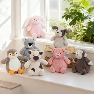 Set of 8-inch Nordic plush animal toys including penguin, koala, rabbit, and pig