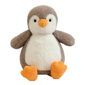 Adorable soft grey and white penguin plush toy, 8-inch stuffed animal gift for kids