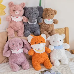 Original Animal Series Plush Toy Soft Bear Sheep Pig Elephant Stuffed Animal Soothing Doll For Kids Kindergarten Style Gift