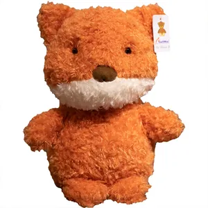 Poupée en peluche de renard moelleux orange et blanc pour enfants et cadeaux