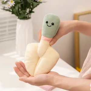Cute plush gardening shovel toy with a smiling face handle for creative interactive play