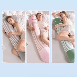 Long oreiller de corps en soie glacée pour dormeurs latéraux coussin cylindrique