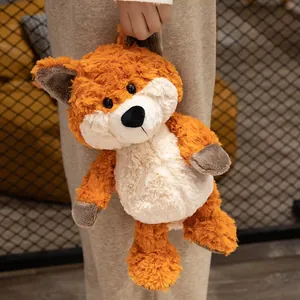 Soft orange and white fox plush toy for kids jungle animal forest themed gift for nursery