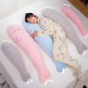 Oreiller de corps créatif en forme de long poisson pour dormeurs latéraux, peluche