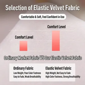 Gros plan du tissu en velours élastique doux de haute qualité pour ce coussin poisson long.