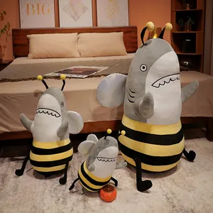 Funny shark bee plush toy set in different sizes for gifts
