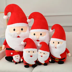 Soft plush Santa Claus dolls in multiple sizes for festive holiday home decoration