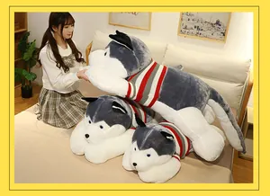 Tres tamaños de peluches husky suaves para regalo infantil y apoyo para dormir