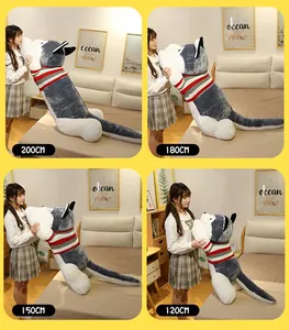 Comparación de tamaños de almohada de peluche husky largo de 120 cm hasta 200 cm