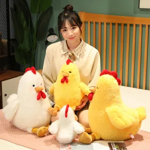 Set di gallo e pollo in peluche morbido, bambole di simulazione realistiche per cameretta