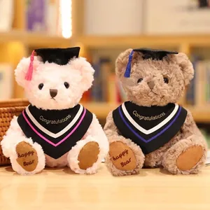 Afstudeer Teddybeer Knuffel Met Doctoraalhoed Toga Felicitatie Borduurwerk Zacht Dier Herdenkingscadeau Voor Studenten
