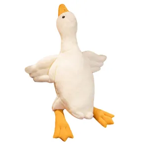 Oreiller en peluche d'oie blanche douce, animal en peluche pour dormir et déco.