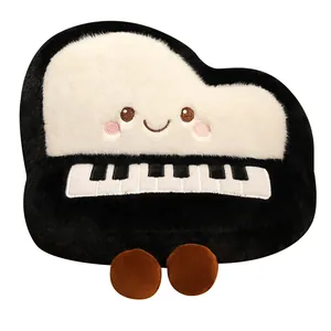 Adorable grand piano plush toy with a cute smiling face for music room decoration gifts
