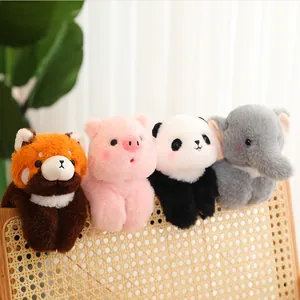 Cute cartoon animal plush slap bracelets featuring panda pig and elephant for kids