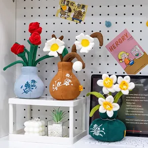 Kreative Simulation Topfpflanze Plüschtier Exquisite Bestickte Blumenpuppe Büro Haus Schreibtisch Dekoration Weiches Ornament Geschenk