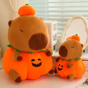 Halloween Capybara Pumpkin Plush Toy Cartoon Soft Stuffed Animal Capybara Transformation Pumpkin Pillow Doll For Kids Gift