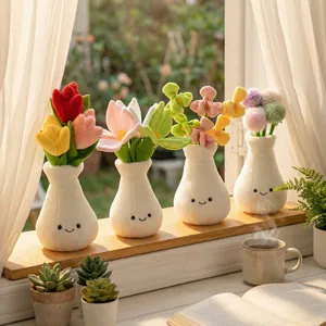 Carino Peluche Tarassaco in Vaso Fiore di Simulazione Bambola Pianta Imbottita Morbido Decorazione per la Casa Regalo di Compleanno