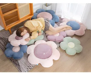 Cojines de suelo de felpa con forma de girasol para una decoración de hogar cómoda