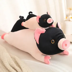 Super soft simulation mini pet pig plush toy long pillow for comfortable sleeping cushion