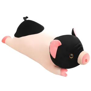 Cute soft mini fragrant pig plush toy and long sleeping pillow for cozy home decor