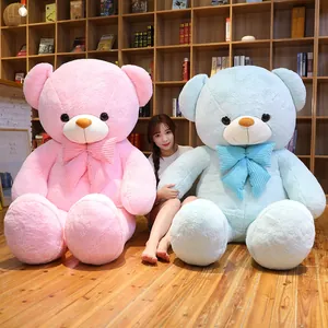Supergroße kuschelige Plüsch-Teddybären in Rosa und Hellblau für die Heimdekoration
