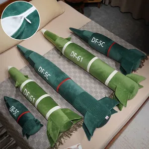 Green missile-shaped plush pillow models DF-5C and DF-61 in various sizes