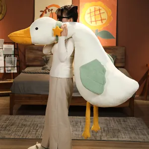 Large soft white goose plush body pillow for sleeping and comfortable home decoration