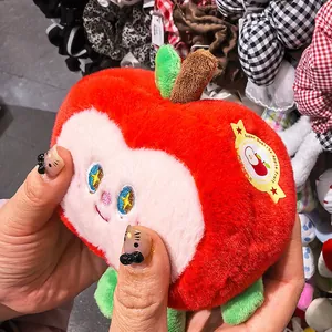 Adorable soft red apple plush toy pendant charm for bags, backpacks and gifts