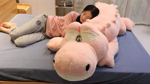 Grand oreiller long en peluche crocodile rose pour dormir et soutenir les jambes