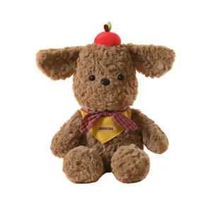 Adorable brown apple puppy plush toy teddy dog doll perfect for kids birthday gifts