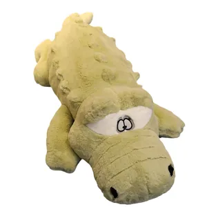 Grand oreiller en peluche crocodile vert jouet animal doux pour un sommeil confortable