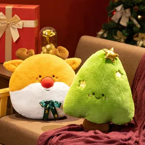 Süße Weihnachts-Rentier- und Baum-Plüschkissen für festliche Feiertagsdekorationen