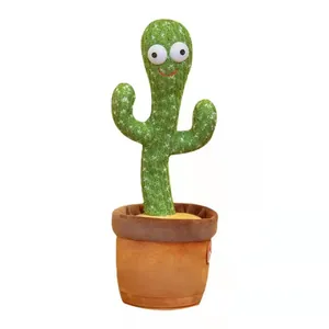 Electric dancing cactus plush toy with singing and glowing features for children