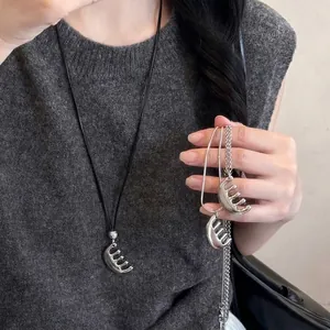 Unique Comb Pendant Necklace For Women Men Titanium Steel Creative Long Sweater Chain Personality Fashion Jewelry Accessories