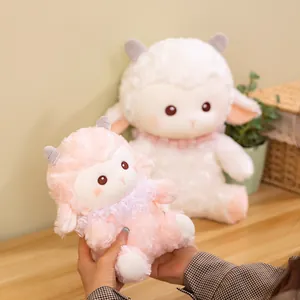 Cute soft sheep plush toy for nursery and sleeping accompaniment with lace collar detail