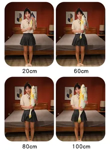 Size comparison of realistic yellow croaker fish plush pillows from 20cm to 100cm