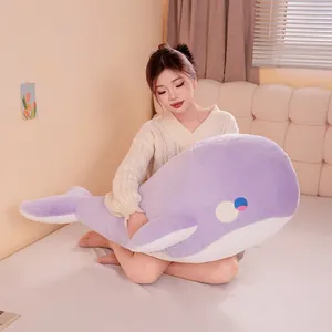 Whale Plush Toy Soft Stuffed Animal Kawaii Whale Sleeping Pillow For Bed Home Decoration Gift For Kids Adults