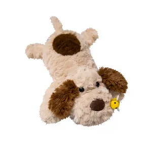 Cute plush puppy dog pillow with a small bee detail for kids sleeping and hugging