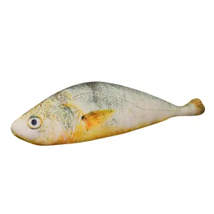 Realistic large yellow croaker plush pillow, creative funny fish-shaped stuffed toy