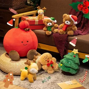 Weihnachten Plüschtier Rentier Weihnachtsbaum Lebkuchenmann Stofftier Apfel Teddybär Festival Dekor Geschenk Weiche Puppe Für Weihnachten Party