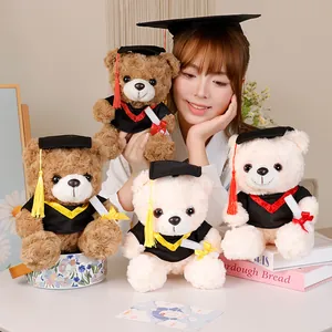 Abschluss-Teddybär Plüschtier mit Doktorhut und Talar für schöne Gedenkgeschenke