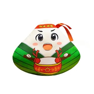 Cute cartoon zongzi plush pillow with inspirational "Victory" headband for students