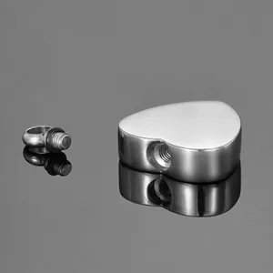 Polished heart-shaped stainless steel cremation jewelry pendant with screw-top opening.